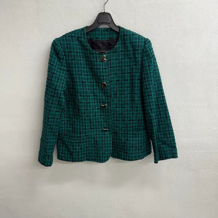 [BUNJANG] JPN Green Check Tweed Jacket / JPN 그린 체크 트위드 자켓