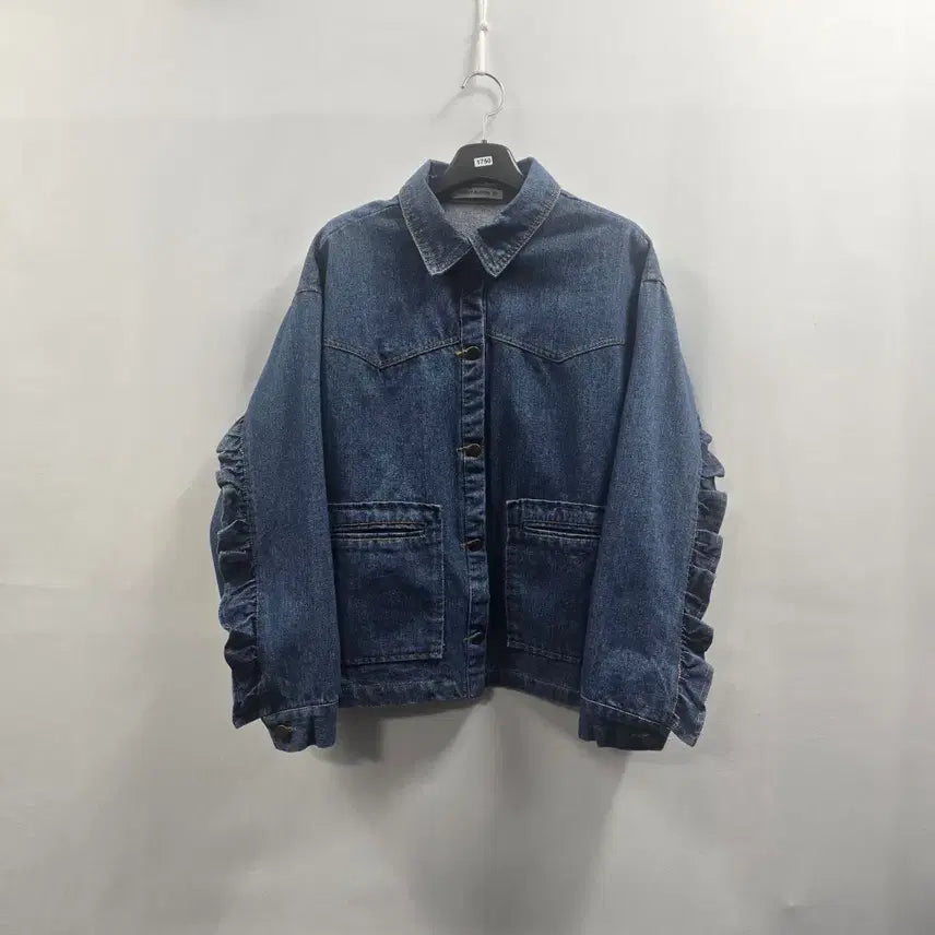 [BUNJANG] JENNY BLOOM Denim Jacket for Women / 1750 제니블룸 JENNY BLOOM 소매 셔링 데님자켓 / 여성 청자