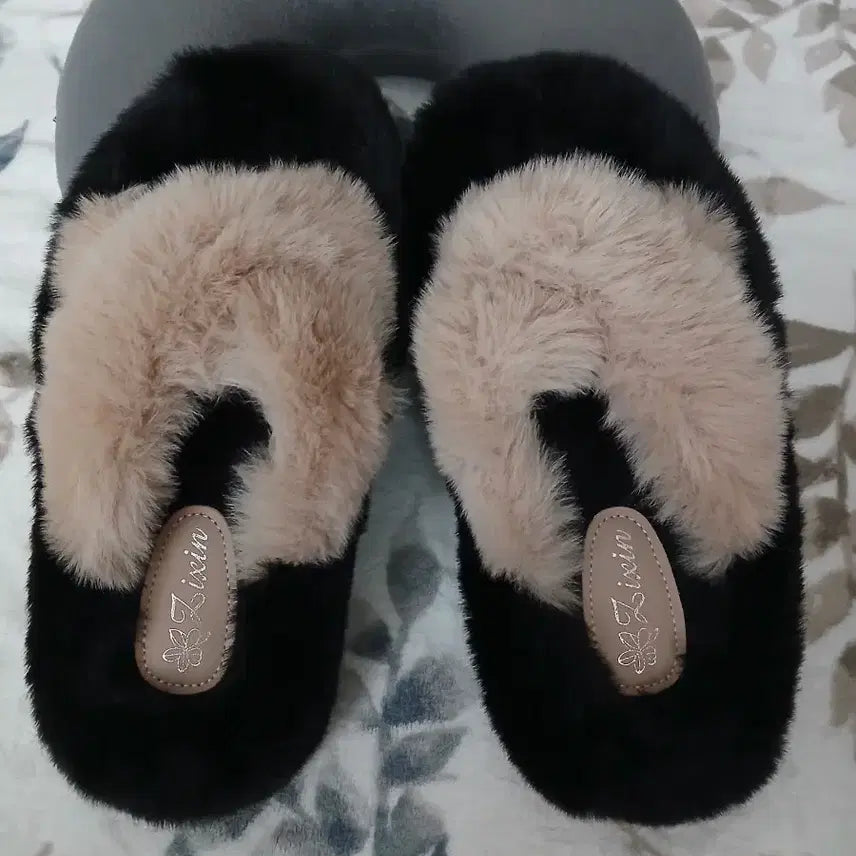 [BUNJANG] ZB1 Zixin Fur Slippers / Zixin 퍼 슬리퍼 블랙/베이지