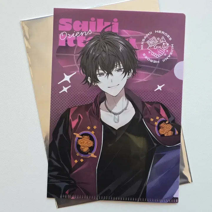 [BUNJANG] Nijisanji Saiki Ittetsu Goods Bundle Set / 니지산지 사이키 잇테츠 클리어파일 아크릴스탠드 뱃지  굿즈세트