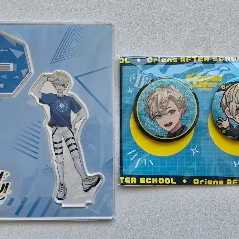 [BUNJANG] Nijisanji Hibachi Mana Acrylic Stand Badge Set / 니지산지 히바치 마나 아크릴 스탠드 뱃지 세트