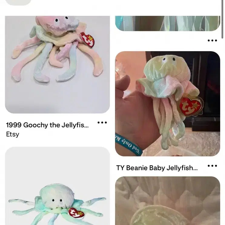 [BUNJANG] Jellyfish Vintage Keyring / 해파리 ty인형 빈티지 키링 고전