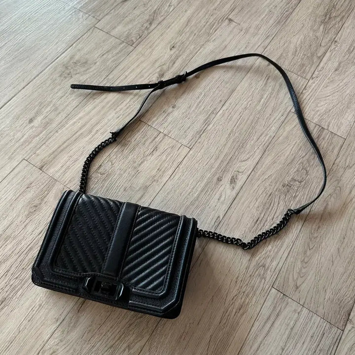 [BUNJANG] Rebecca Minkoff Leather Chain Crossbody Bag / 레베카밍코프 가죽 체인 크로스백