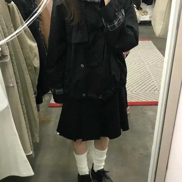 [BUNJANG] DEINET Hooded Trench Jacket - Black / DEINET HOODED TRENCH JACKET IN BLACK