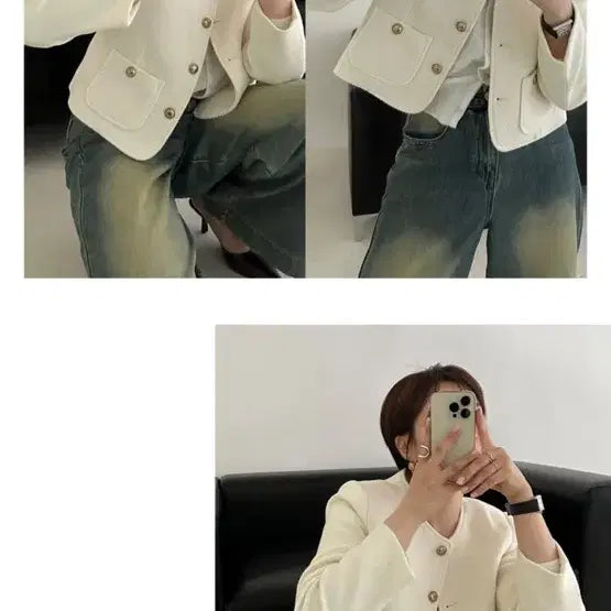 [BUNJANG] Off The Nine Ivory Tweed Jacket / 오브더나인 아이보리 트위드자켓