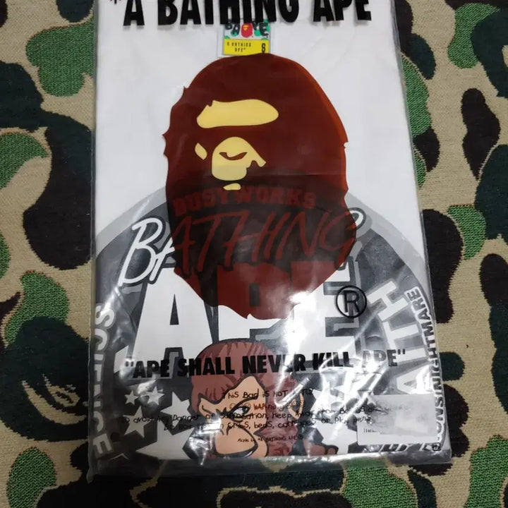 [BUNJANG] BAPE 24SS Busy Work Saru T-shirt / [S] 베이프 24SS 비지워크 사루 반팔티 화이트