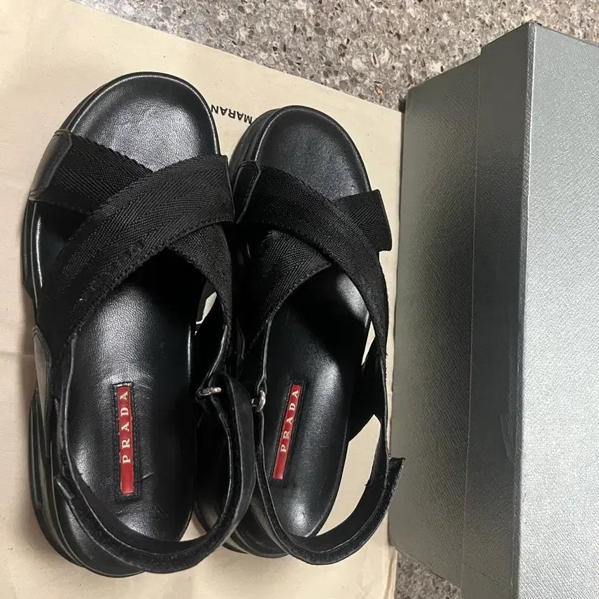 [BUNJANG] Prada Black Strap Sandals / 정품 프라다 블랙 스트랩 샌들 + 박스+ 더스트백