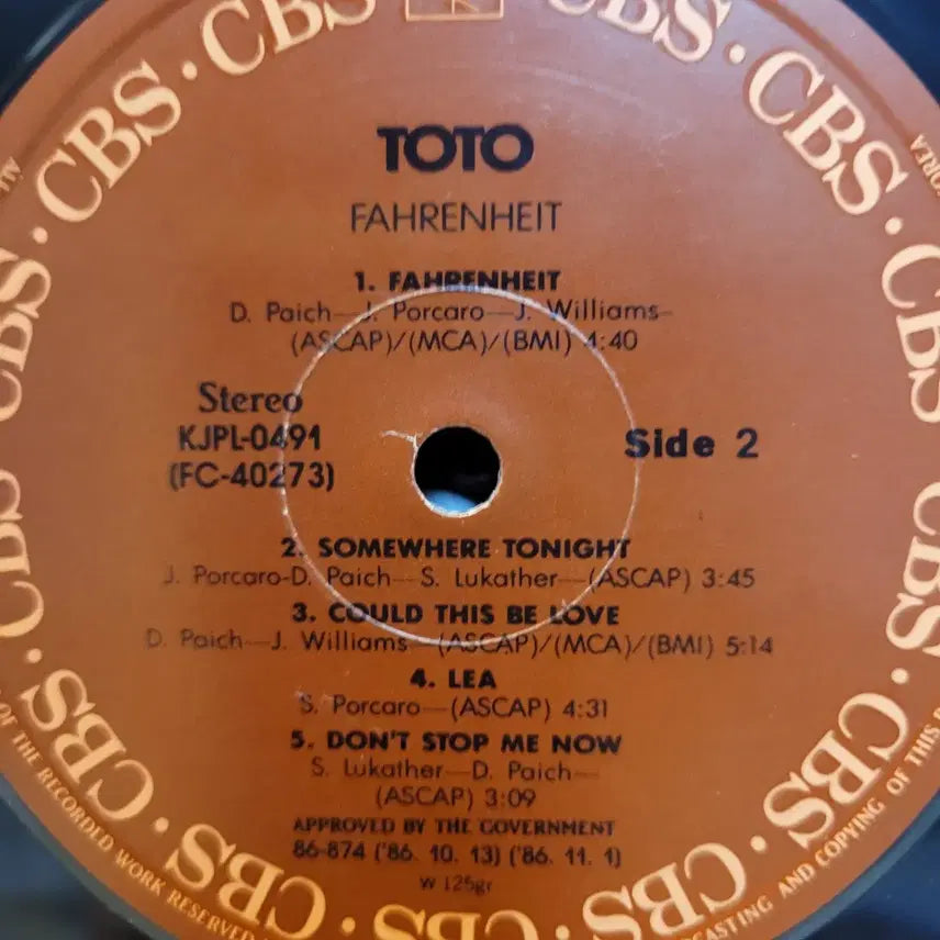 [BUNJANG] TOTO Fahrenheit LP / LP - TOTO 토토