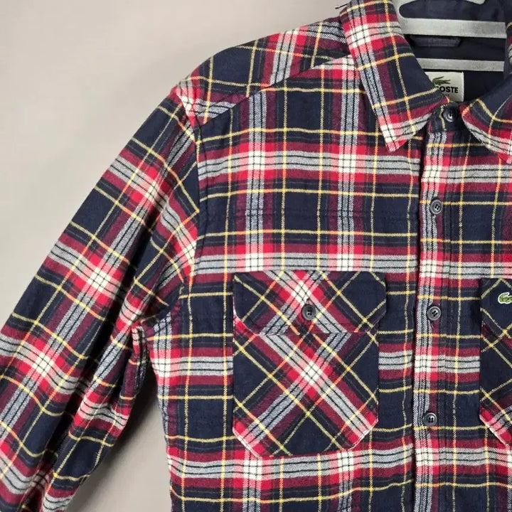 [BUNJANG] Lacoste Men's Checked Padded Outer Shirt / [무료배송]라코스테 38 (95) 남성 패딩 체크 아우터 셔츠