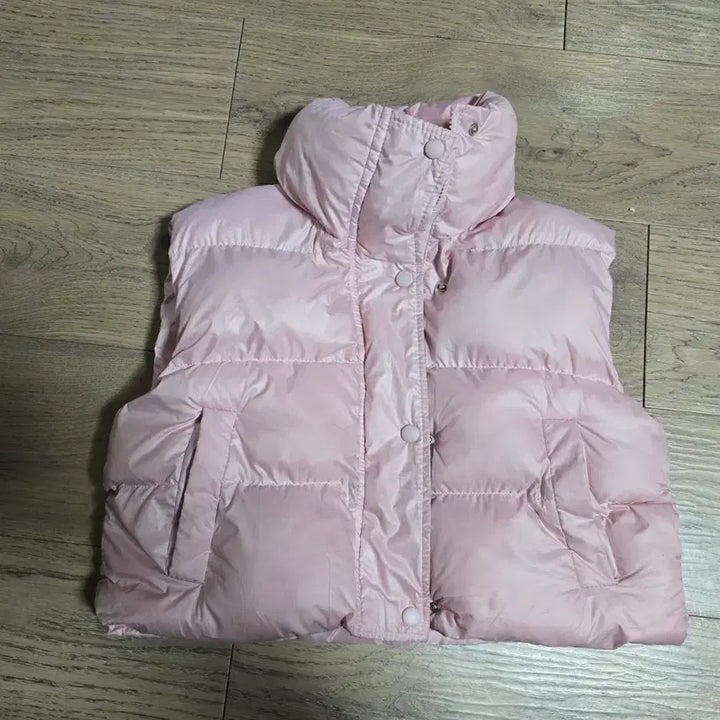 [BUNJANG] Pink Padded Crop Vest / 핑크 패딩 크롭조끼 ㅡ프리