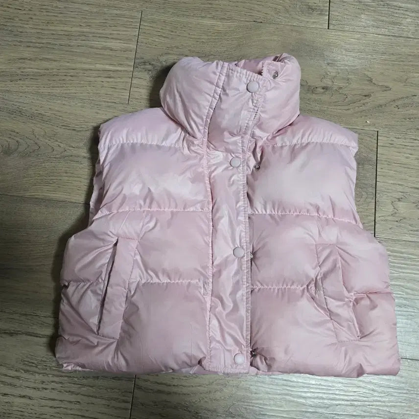 [BUNJANG] Pink Padded Crop Vest / 핑크 패딩 크롭조끼 ㅡ프리