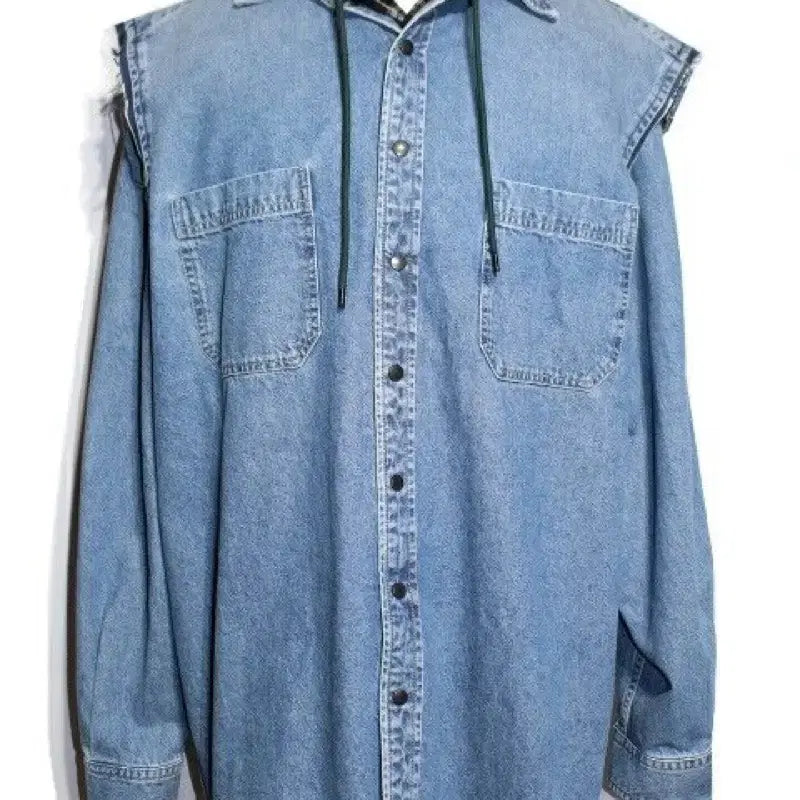 [BUNJANG] Balenciaga Denim Detachable Hooded Jacket / 발렌시아가 데님 후드 자켓(탈부착o-조끼,데님후드로 활용가능)