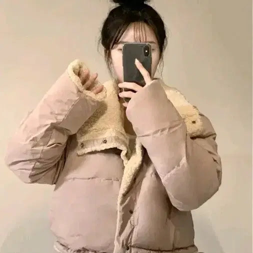 [BUNJANG] Short Padded Jacket / 정가5.9 택o) 양면 양털 안감 숏패딩 점퍼