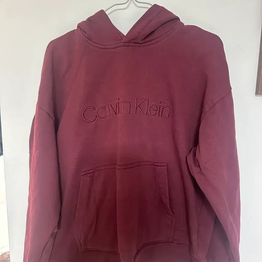 [BUNJANG] Calvin Klein Burgundy Hoodie / 캘빈클라인 버건디 후드티95/170