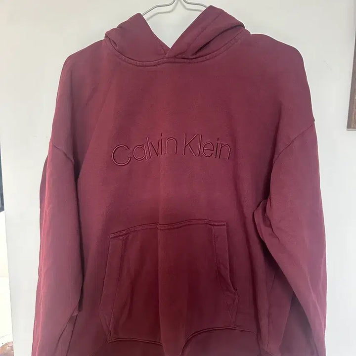 [BUNJANG] Calvin Klein Burgundy Hoodie / 캘빈클라인 버건디 후드티95/170