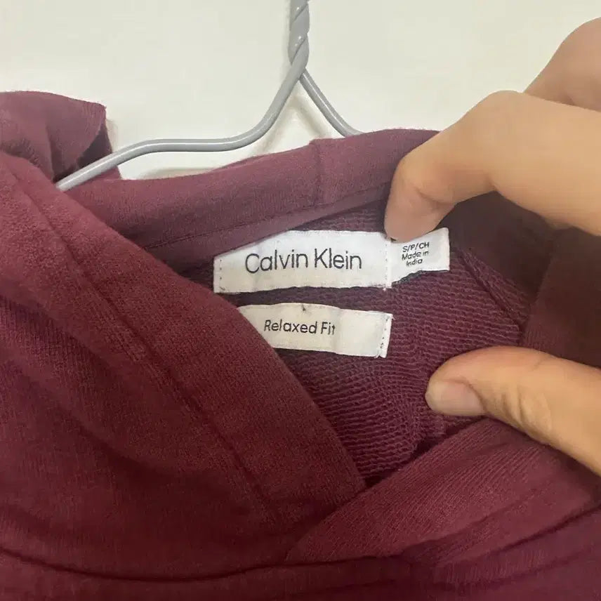 [BUNJANG] Calvin Klein Burgundy Hoodie / 캘빈클라인 버건디 후드티95/170
