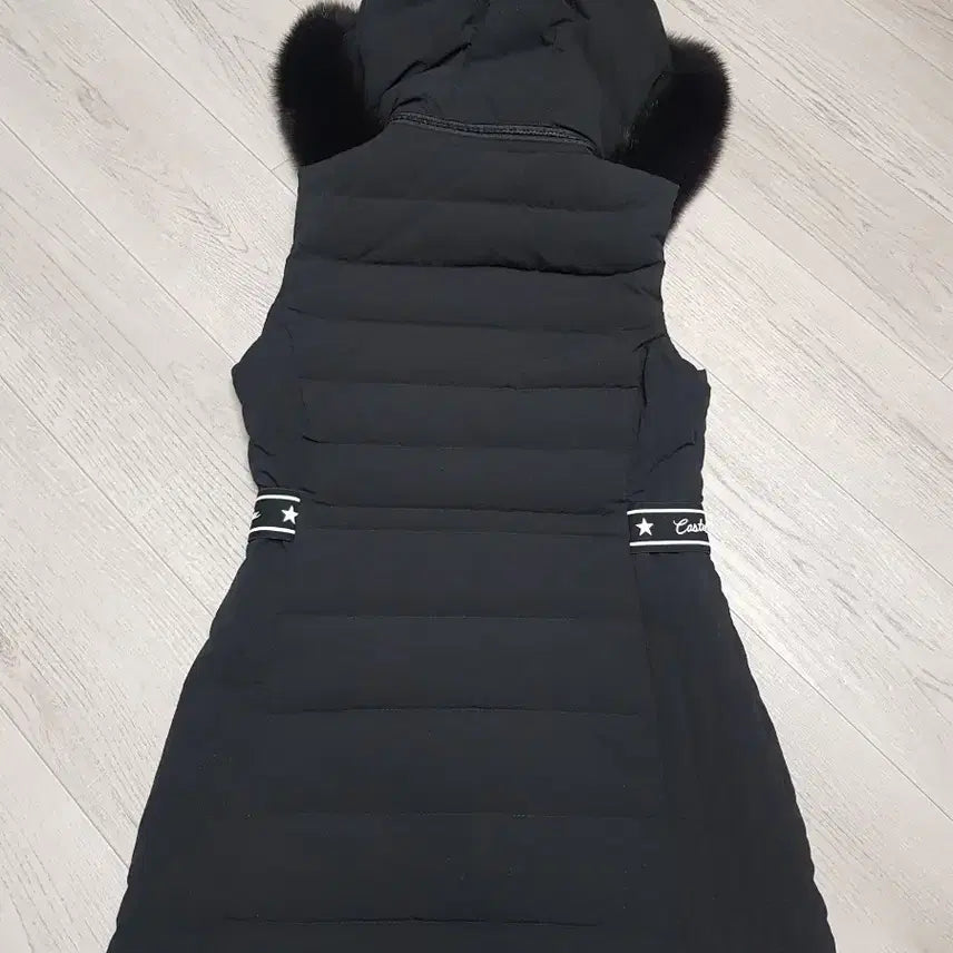 [BUNJANG] Castelbajac Fox Fur Hooded Long Padded Vest / 까스텔바쟉 폭스퍼 후드 롱 패딩 조끼 블랙85