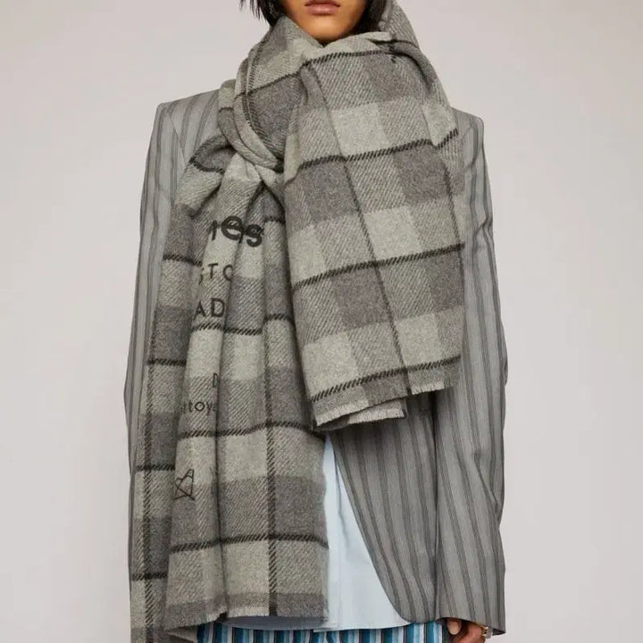 [BUNJANG] Acne Studios Checkered Muffler Gray / 아크네 스튜디오 체크 머플러 그레이