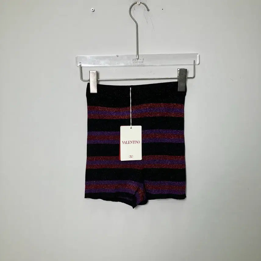 [SOLD OUT] 발렌티노 메탈릭 스트라이프 니트 쇼츠 S