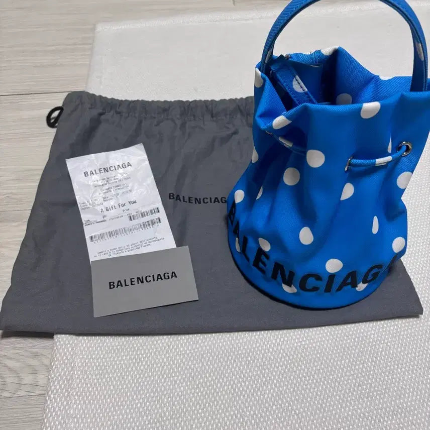 [BUNJANG] Balenciaga Dot Bucket Bag / [정품] 발렌시아가 도트 복조리백 버킷백 블루