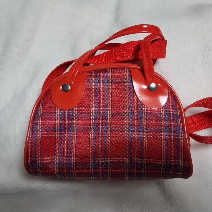 [BUNJANG] Hello Kitty Red Check Mini Cross Boston Bag / 고전 헬로키티 레드체크 미니 크로스 보스턴백