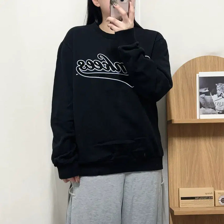 [BUNJANG] MLB Yankees Black Fleece Sweatshirt (Size 100) / [정품] MLB 양키스 블랙 기모 맨투맨 [ 100 ]