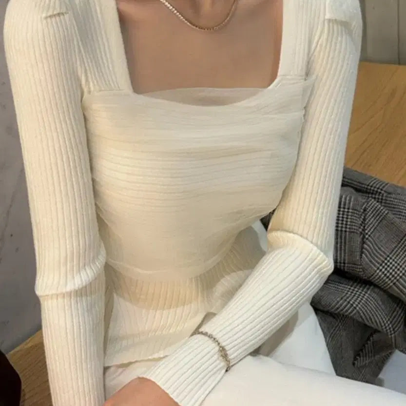 [BUNJANG] Lace Knit Top / 레이스니트 새상품