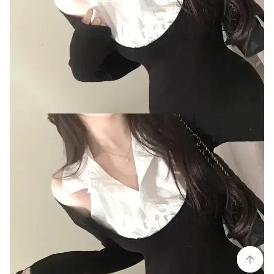 [BUNJANG] Bluffit Hince Layered Slim Fit Mini Dress / 블러핏  힌스 셔츠 레이어드 슬림핏 기모 미니 원피스 에이블리 지그재그