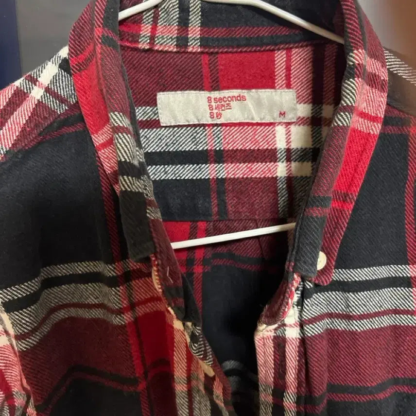 [BUNJANG] 8seconds Red/Black Check Shirt M / 에잇세컨즈 레드/블랙 체크 셔츠 M