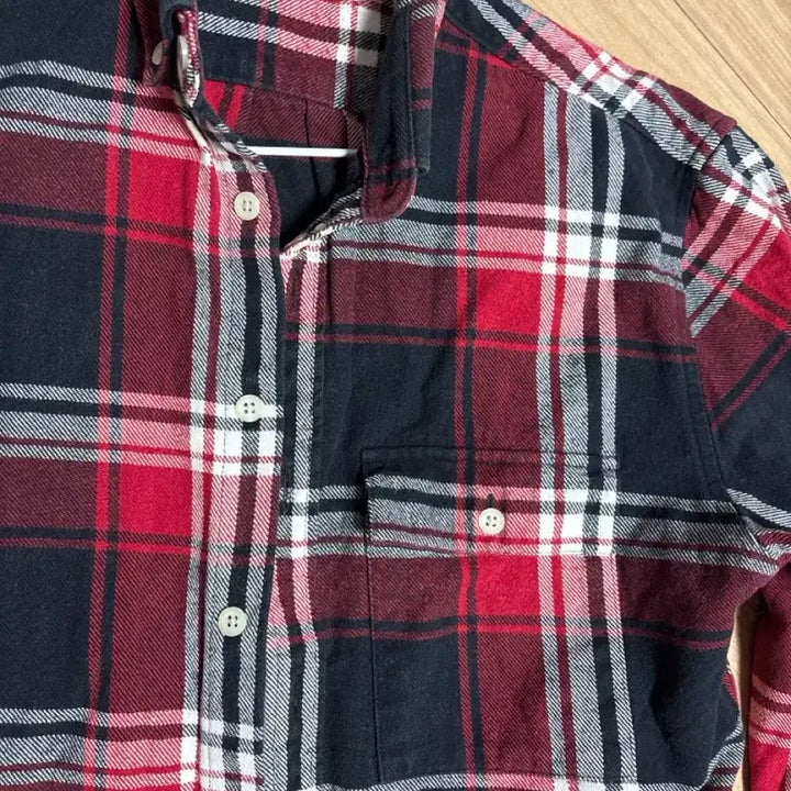 [BUNJANG] 8seconds Red/Black Check Shirt M / 에잇세컨즈 레드/블랙 체크 셔츠 M