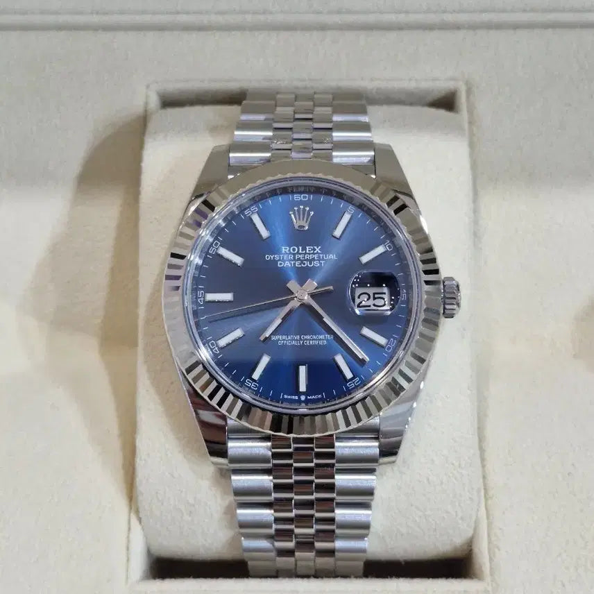 [BUNJANG] Rolex Datejust 41 Blue Dial Steel Watch / 롤렉스 데이저스트41 청판 스틸 풀구성