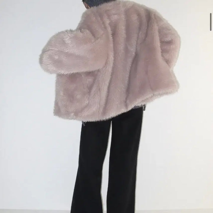 [BUNJANG] Ronron Inner Pointed Fluffy Fur Jacket / 론론 INNER POINTED FLUFFY FUR JACKET PINK