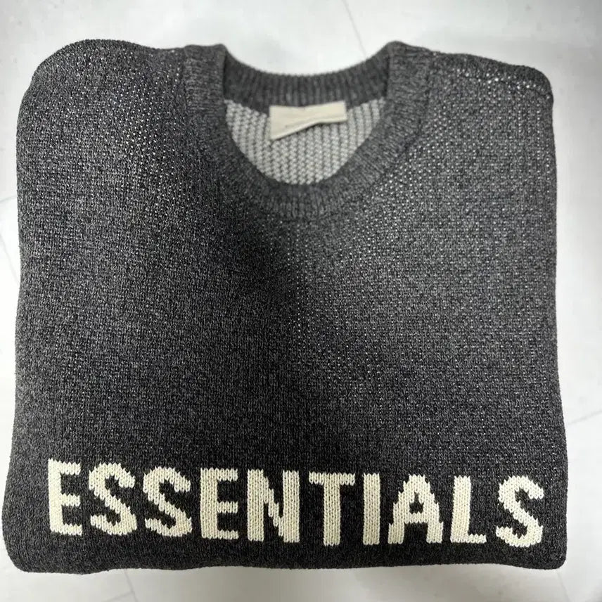 [BUNJANG] Essential Knit Sweater Black Melange / 에센셜 니트 스웨터 블랙 맬란지