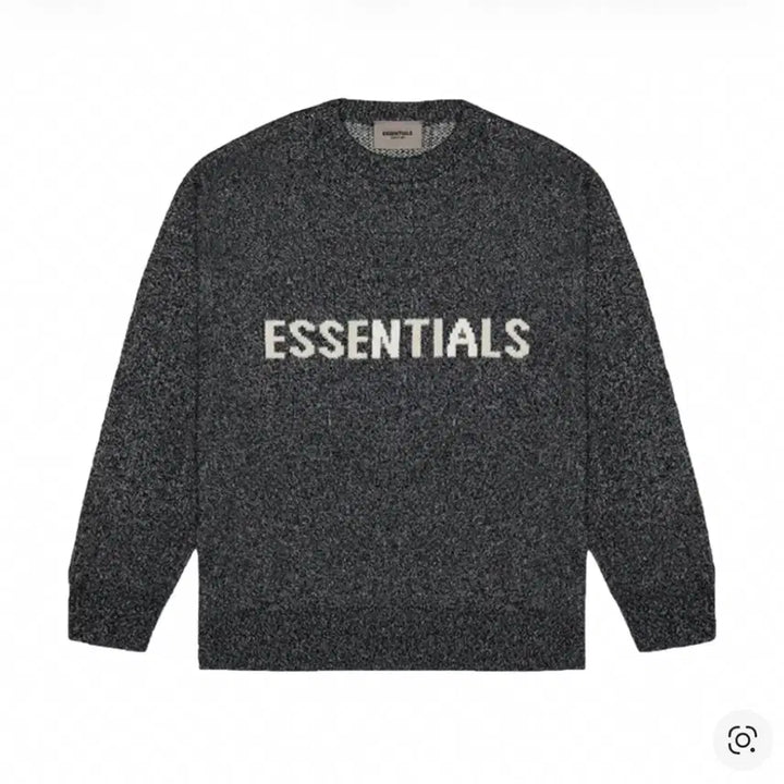 [BUNJANG] Essential Knit Sweater Black Melange / 에센셜 니트 스웨터 블랙 맬란지