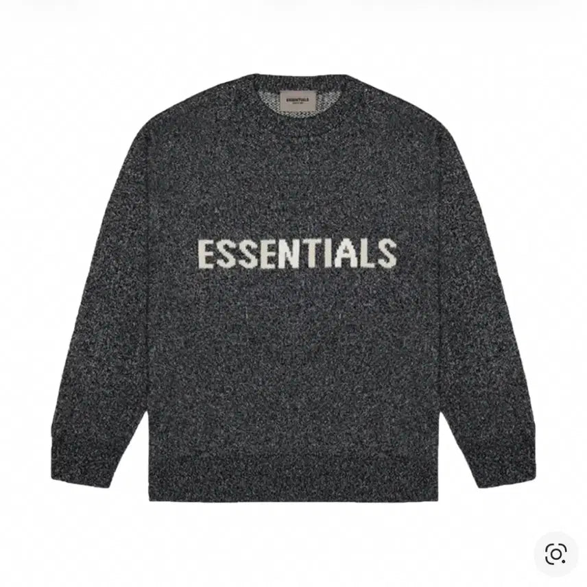 [BUNJANG] Essential Knit Sweater Black Melange / 에센셜 니트 스웨터 블랙 맬란지
