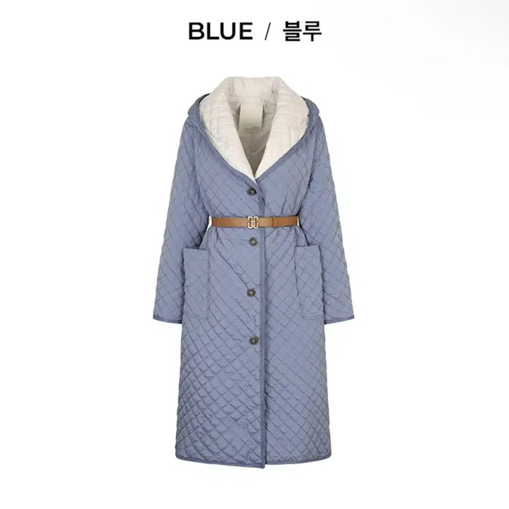 [SOLD OUT] 새상품) 데코 숄칼라 후드 퀼팅 롱 패딩 코트 벨트 포함M 정가 38만