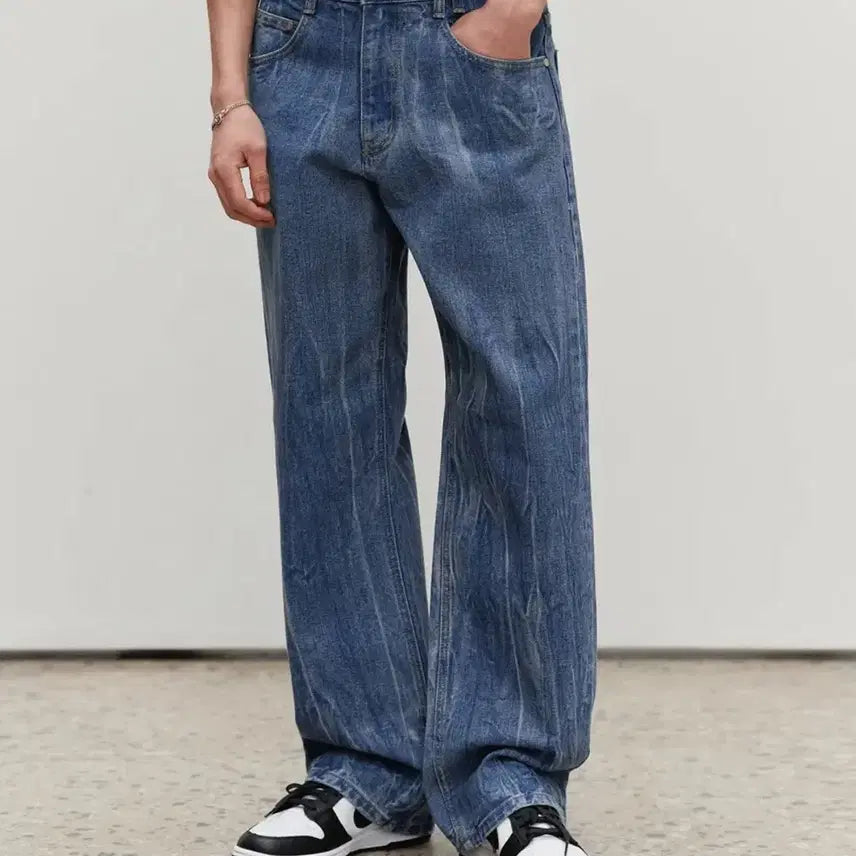 [BUNJANG] Dekete Mid Rise Wide Jeans / 데케트 mid rise wide jeans DCPT027 crinkle