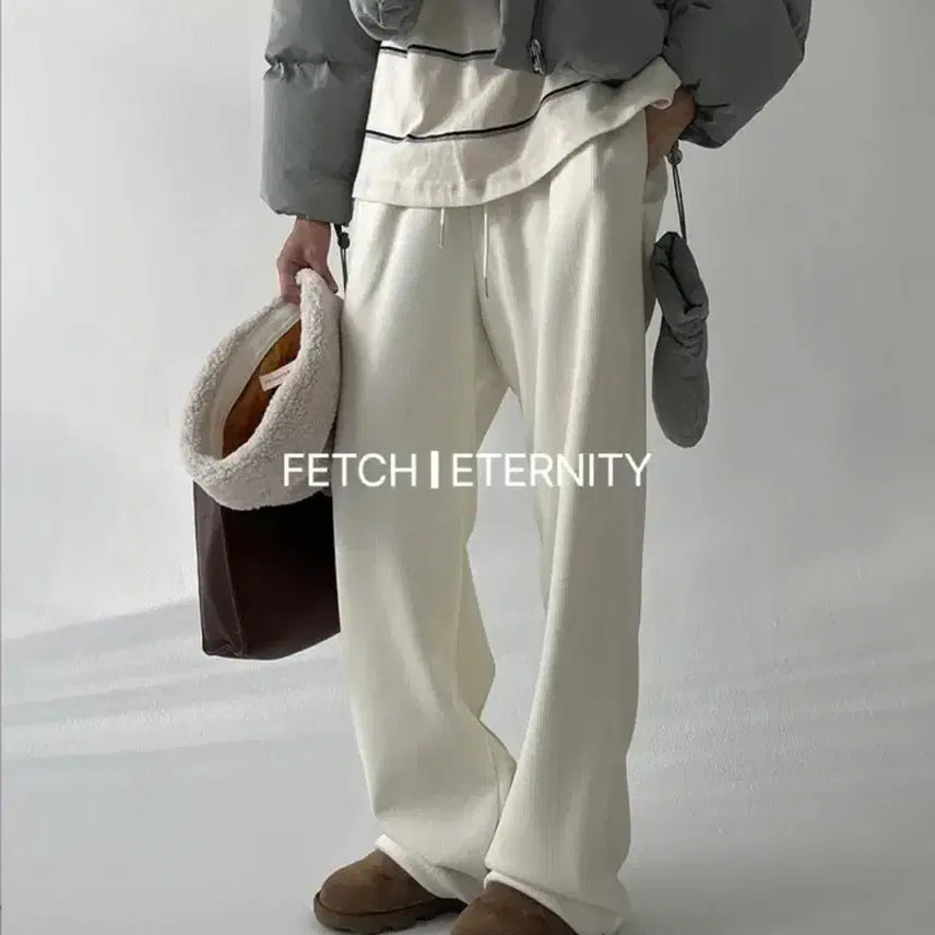 [BUNJANG] Feminique Ribbed Banding Pants / 새상품)페미니크 밴딩 팬츠 아이보리 Ribbed Banding Pants