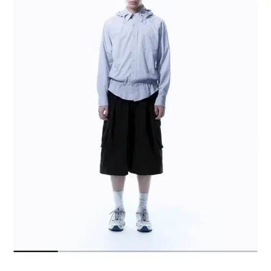 [BUNJANG] Sanakee Stripe Hood Shirts [Blue] / 산산기어 STRIPE HOOD SHIRTS [BLUE]