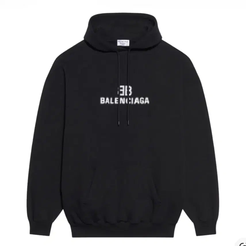 [BUNJANG] Balenciaga BB Pixel Medium Fit Hoodie Black XS / (W) 발렌시아가 BB 픽셀 미디움 핏 후드 블랙 XS 판매