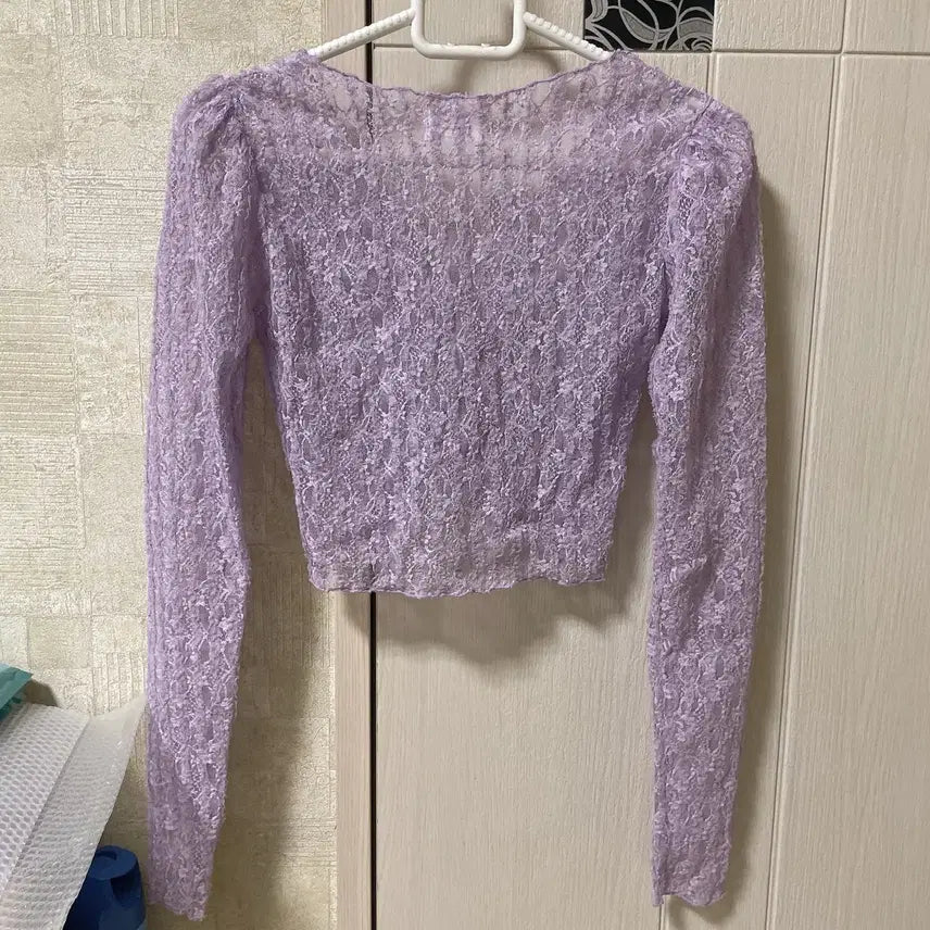 [BUNJANG] Crop Long Sleeve T-Shirt Bundle Set, Lace Wave Blouse / (5종 일괄) 크롭 긴팔 티셔츠, 레이스 물결 블라우스