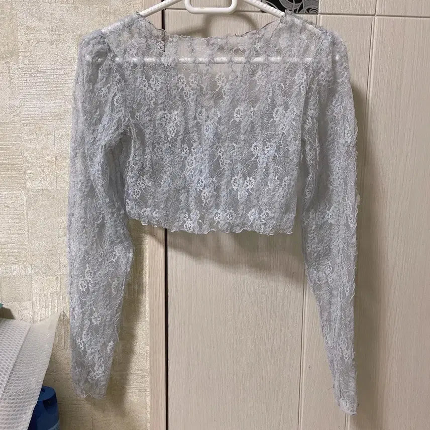 [BUNJANG] Crop Long Sleeve T-Shirt Bundle Set, Lace Wave Blouse / (5종 일괄) 크롭 긴팔 티셔츠, 레이스 물결 블라우스