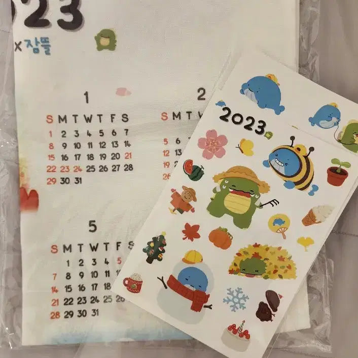 [BUNJANG] Dinosaur x Zzamtteul 2023 Calendar Sticker Set / 2023 공룡X잠뜰 캘린더 스티커세트