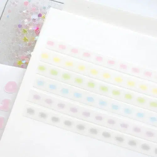 [BUNJANG] Polyticker Blur Stitch Washi Tape Set (6 Pieces) / 폴티커 블러 스티치 마테 6종