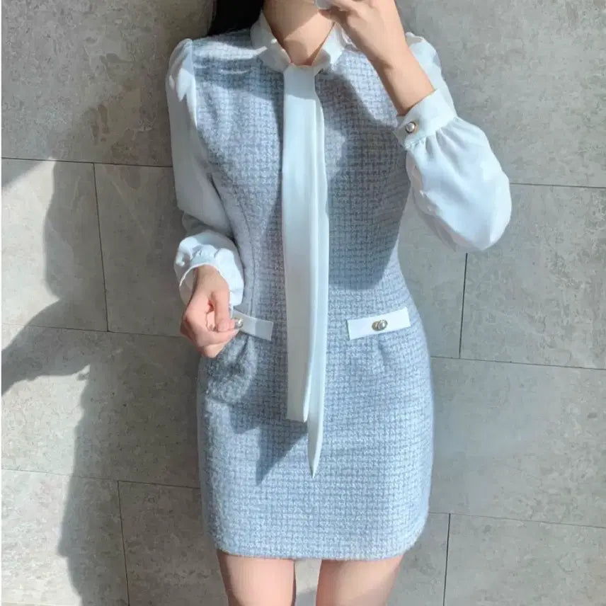 [BUNJANG] Ribbon Tie Wool Dress / 리본타이 울 원피스 (새상품)