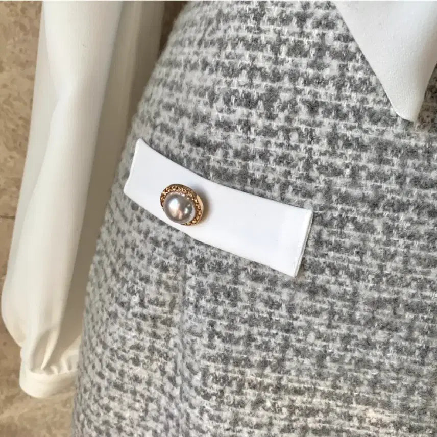 [BUNJANG] Ribbon Tie Wool Dress / 리본타이 울 원피스 (새상품)