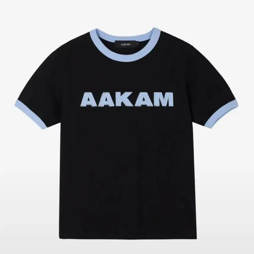 [BUNJANG] AAKAM Black Blue Logo Ringer T-shirt / AAKAM 아캄 블랙 블루 반팔 로고 링거 티셔츠