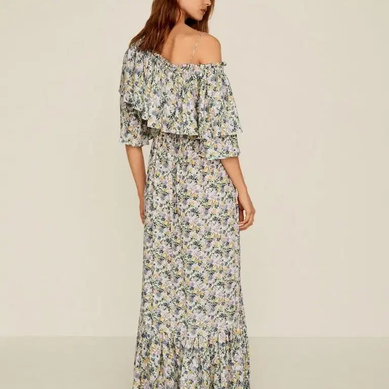 [BUNJANG] MANGO Floral Ruffle Off-Shoulder Dress / (새상품) 망고 MANGO 플로럴 러플 오프숄더 원피스