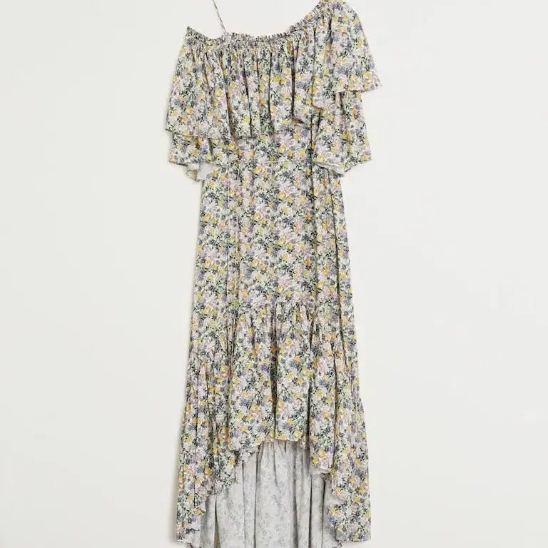 [BUNJANG] MANGO Floral Ruffle Off-Shoulder Dress / (새상품) 망고 MANGO 플로럴 러플 오프숄더 원피스