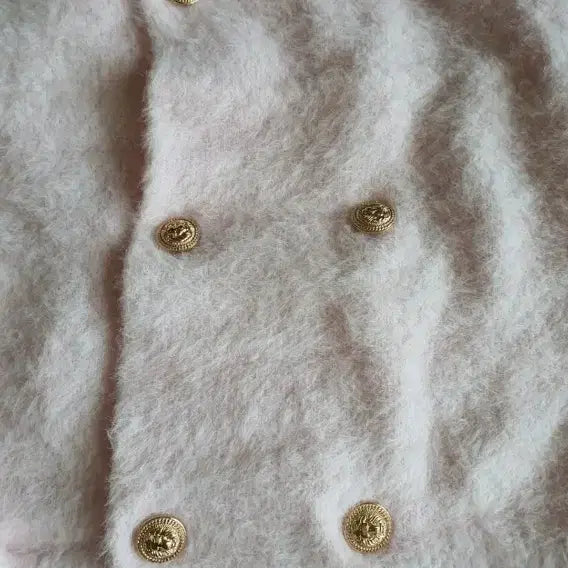 [BUNJANG] Angora Crop Cardigan with Gold Buttons / 앙고라 크롭 가디건 핑크 골드버튼